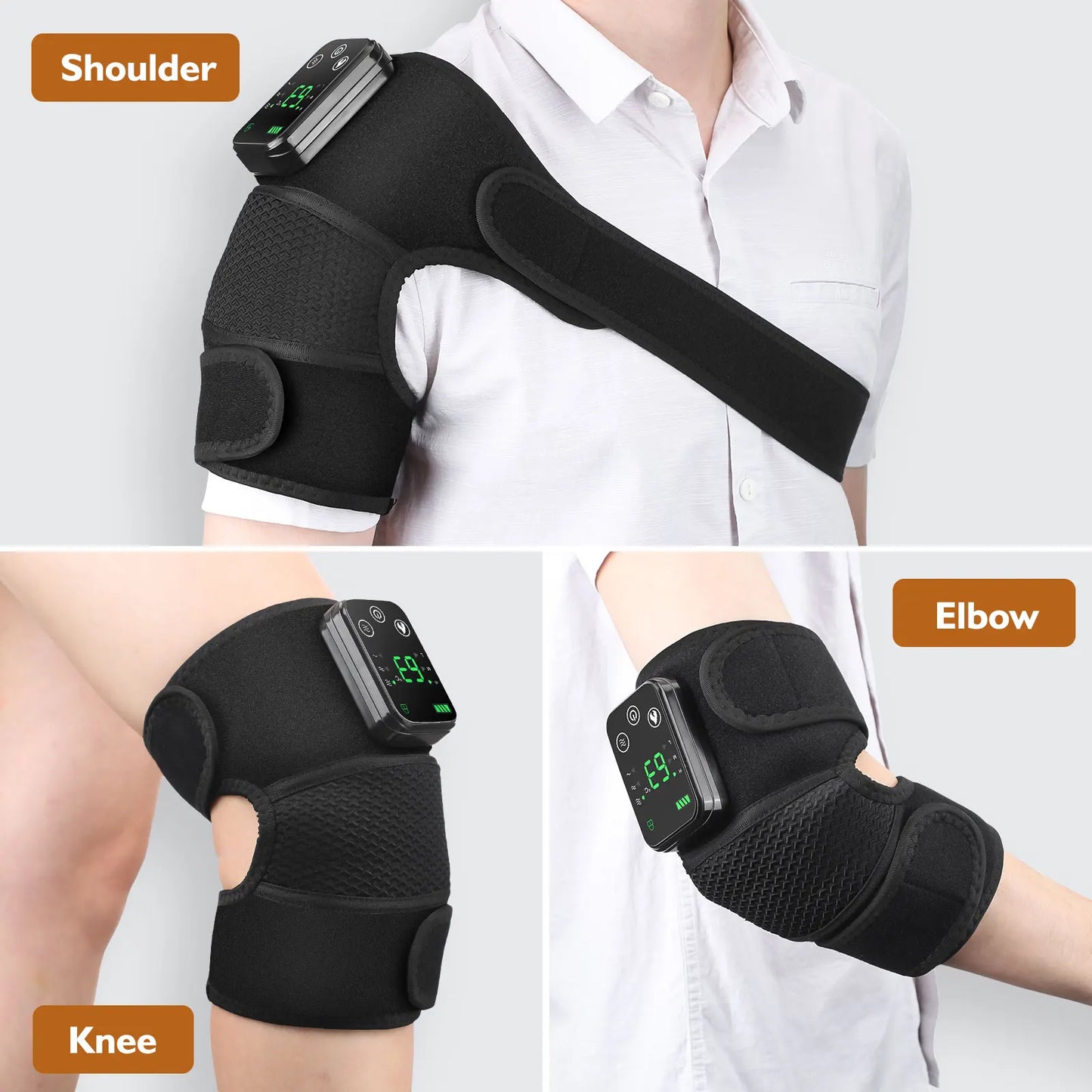 Masseur Genou Rechargeable – Vibration & Chaleur 3 Vitesses | LuxFlex