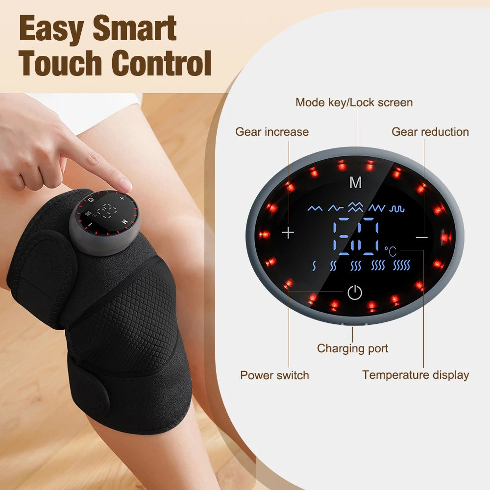 Masseur Genou Rechargeable – Vibration & Chaleur 3 Vitesses | LuxFlex